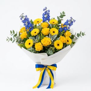 Deluxe-Strauß in Gelb-Blau (Verona / Parma)